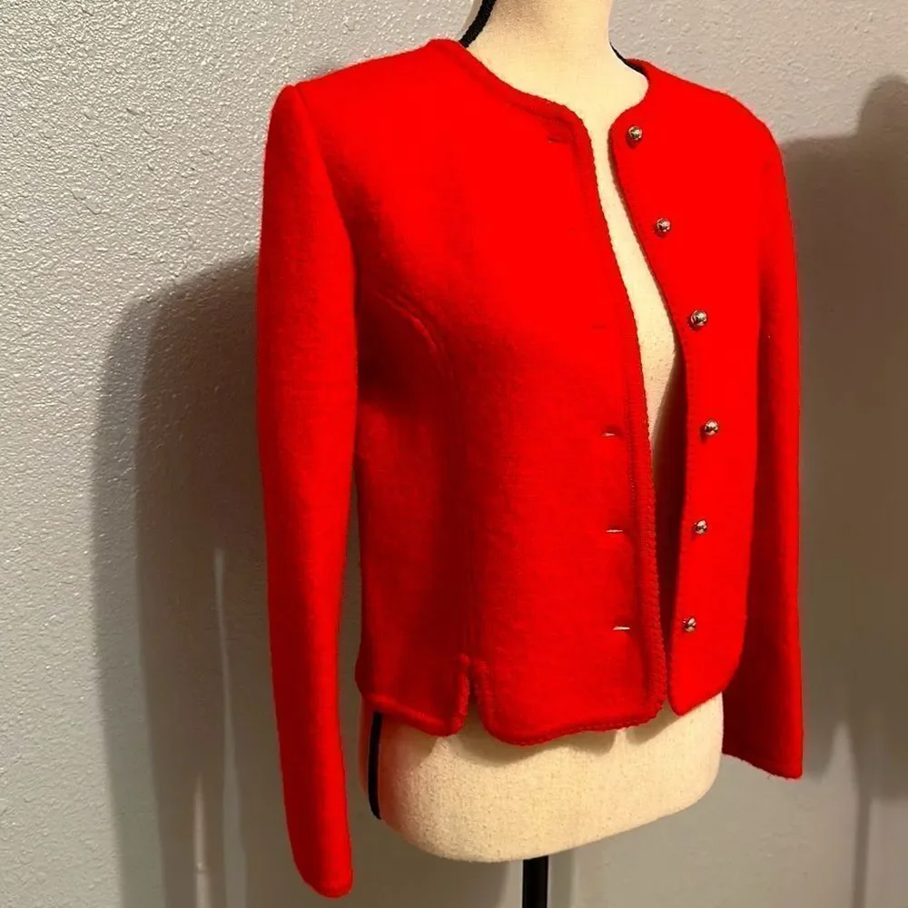 Vintage The eagle’s eye women’s wool button up red jacket size 10